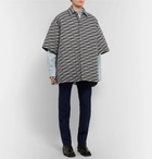 Balenciaga - Oversized Logo-Print Padded Brushed-Cotton Overshirt - Men - Black