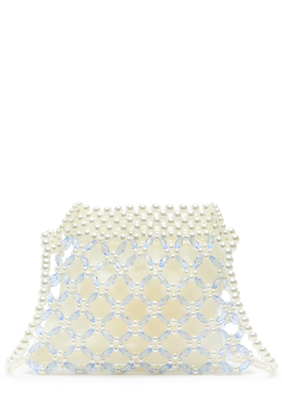 【英国発Sister Jane】Bessie beaded faux pearl cross-body bag Sister Jane Bessie Beaded Faux Pearl Cross-body bag - White