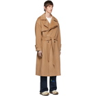 ADER error Beige Wool Robe Trench Coat