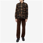 Foret Men's Ivy Wool Overshirt in Brown Check