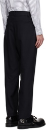 Comme des Garçons Homme Deux Navy Wool Kersey Trousers
