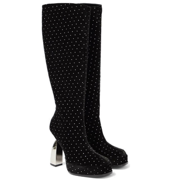 Photo: Nodaleto Angel S embellished velvet knee-high boots