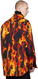 VETEMENTS Black & Orange Printed Shirt