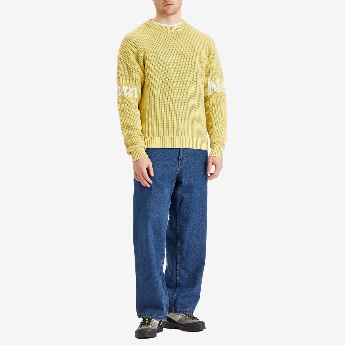 New Amsterdam Surf Association Men's Logo Crew Knit Sweater in Apple Green