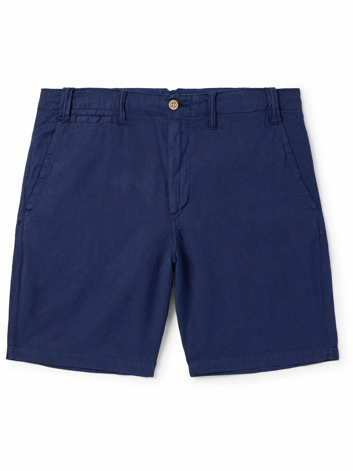 Photo: Polo Ralph Lauren - Straight-Leg Linen and Cotton-Blend Shorts - Blue