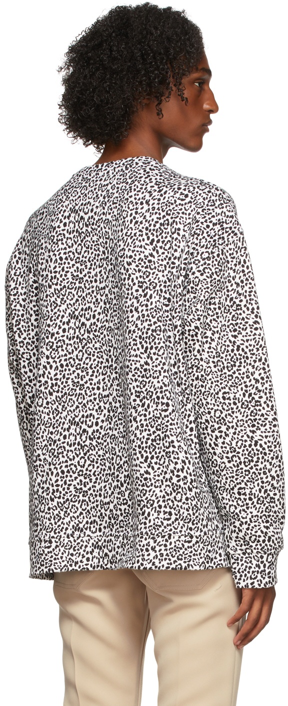 Valentino White & Black Leopard 'Valentino' Print Sweatshirt Valentino
