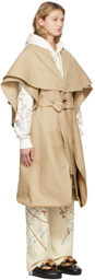 JW Anderson Beige Cotton Fold Volume Coat