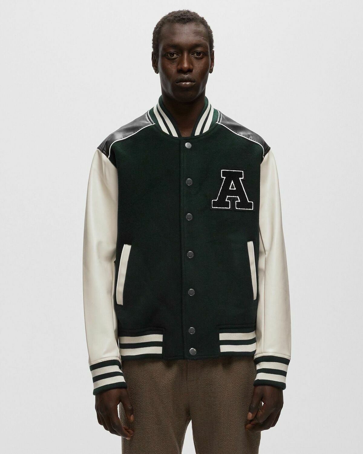 Axel Arigato Ivy Varsity Jacket Green|White - Mens - College Jackets ...