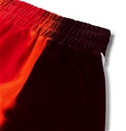 Palm Angels - Striped Tie-Dyed Cotton-Blend Velour Shorts - Black