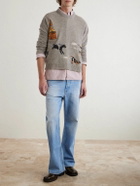 Enfants Riches Déprimés - Come Live With Me Embroidered Intarsia Wool Sweater - Gray