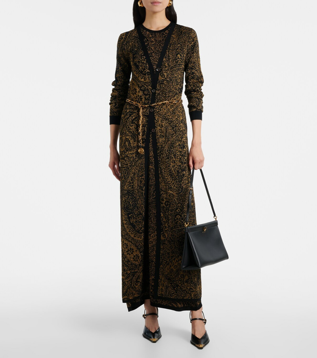 Etro Wool-blend jacquard midi dress