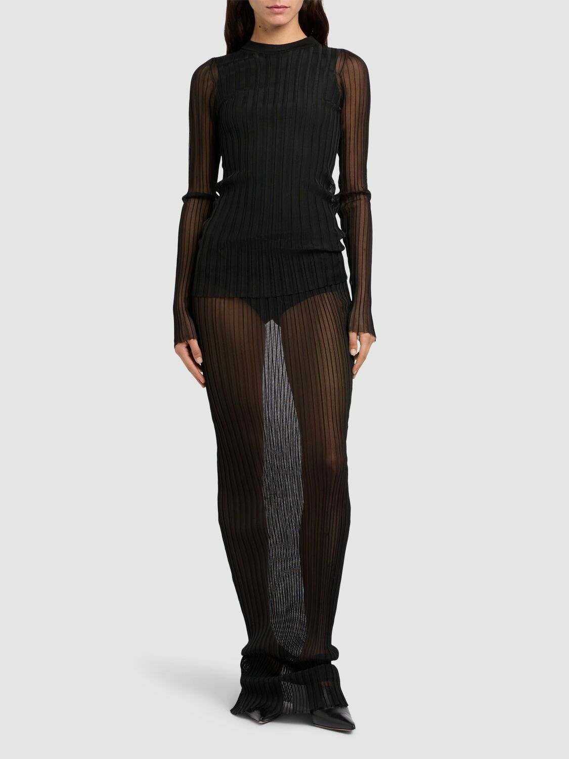 SPORTMAX Album1234 Sheer & Knit 2-piece Skirt Sportmax