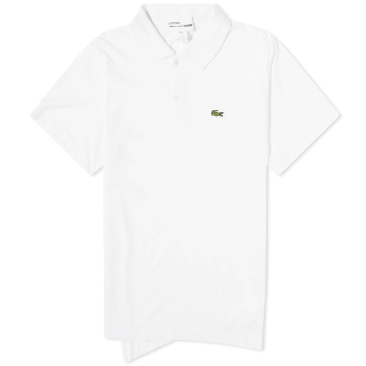 Photo: Comme des Garçons SHIRT Men's x Lacoste Asymmetric Polo Shirt in White