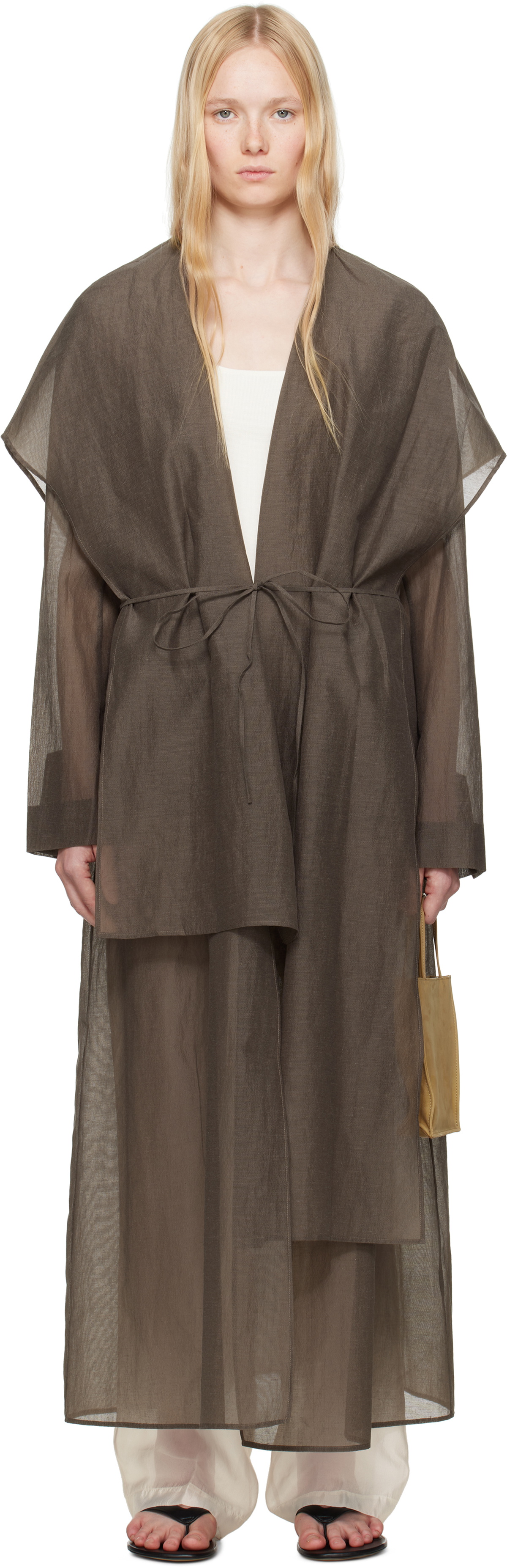 Ruohan Brown Copperi Trench Coat