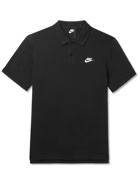 NIKE - Logo-Embroidered Cotton-Piqué Polo Shirt - Black - S