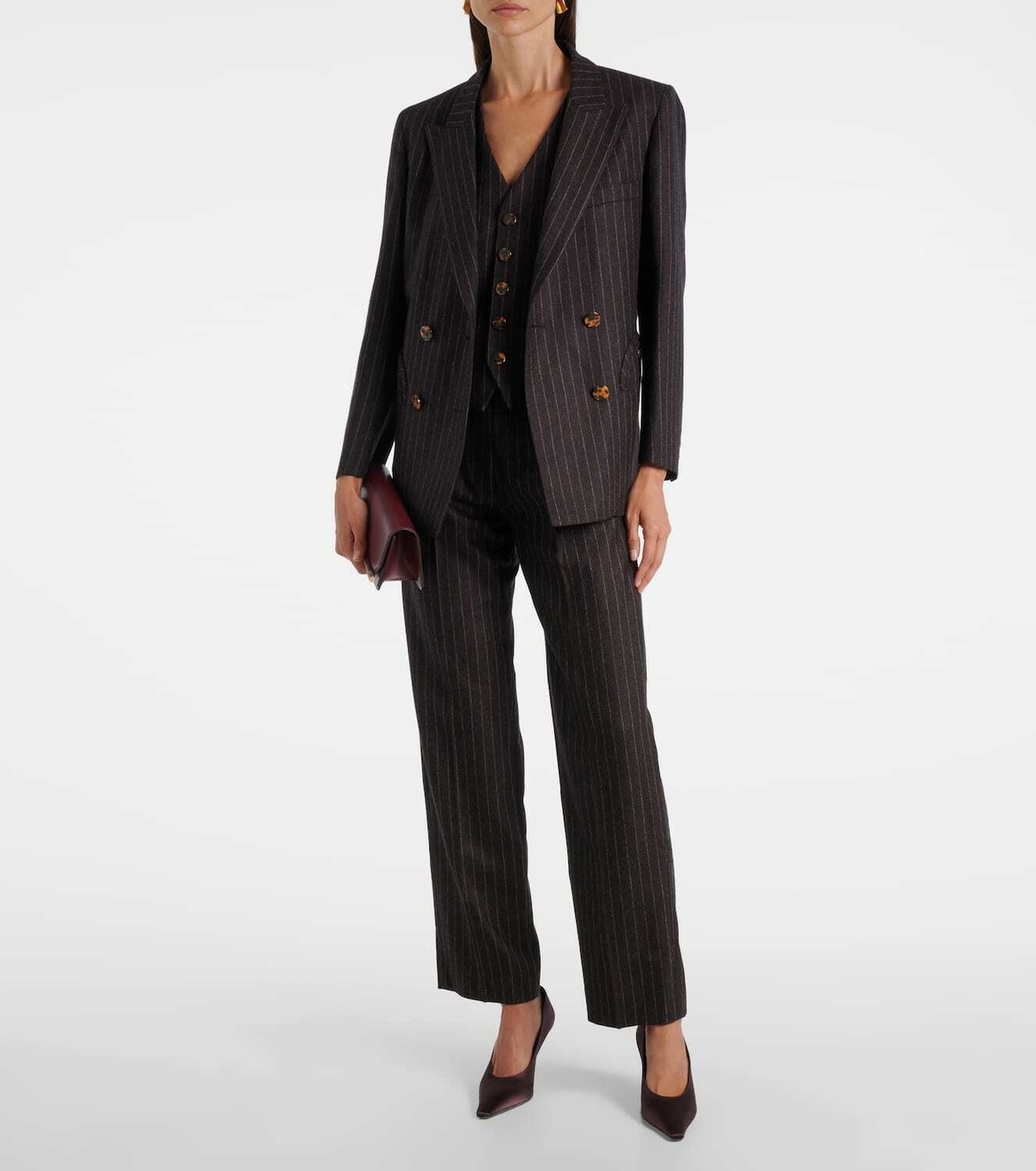 Blazé Milano Feral pinstripe wool and cashmere vest