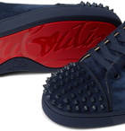 Christian Louboutin - Louis Junior Spikes Cap-Toe Suede Sneakers - Blue