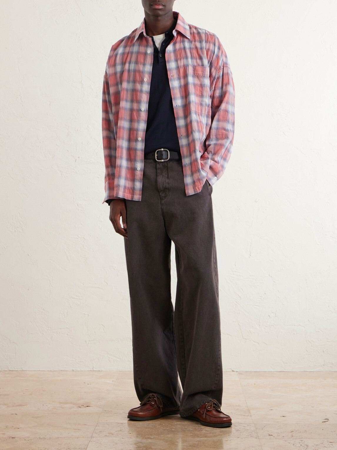 NAHMIAS - Checked Cotton-Blend Shirt - Red