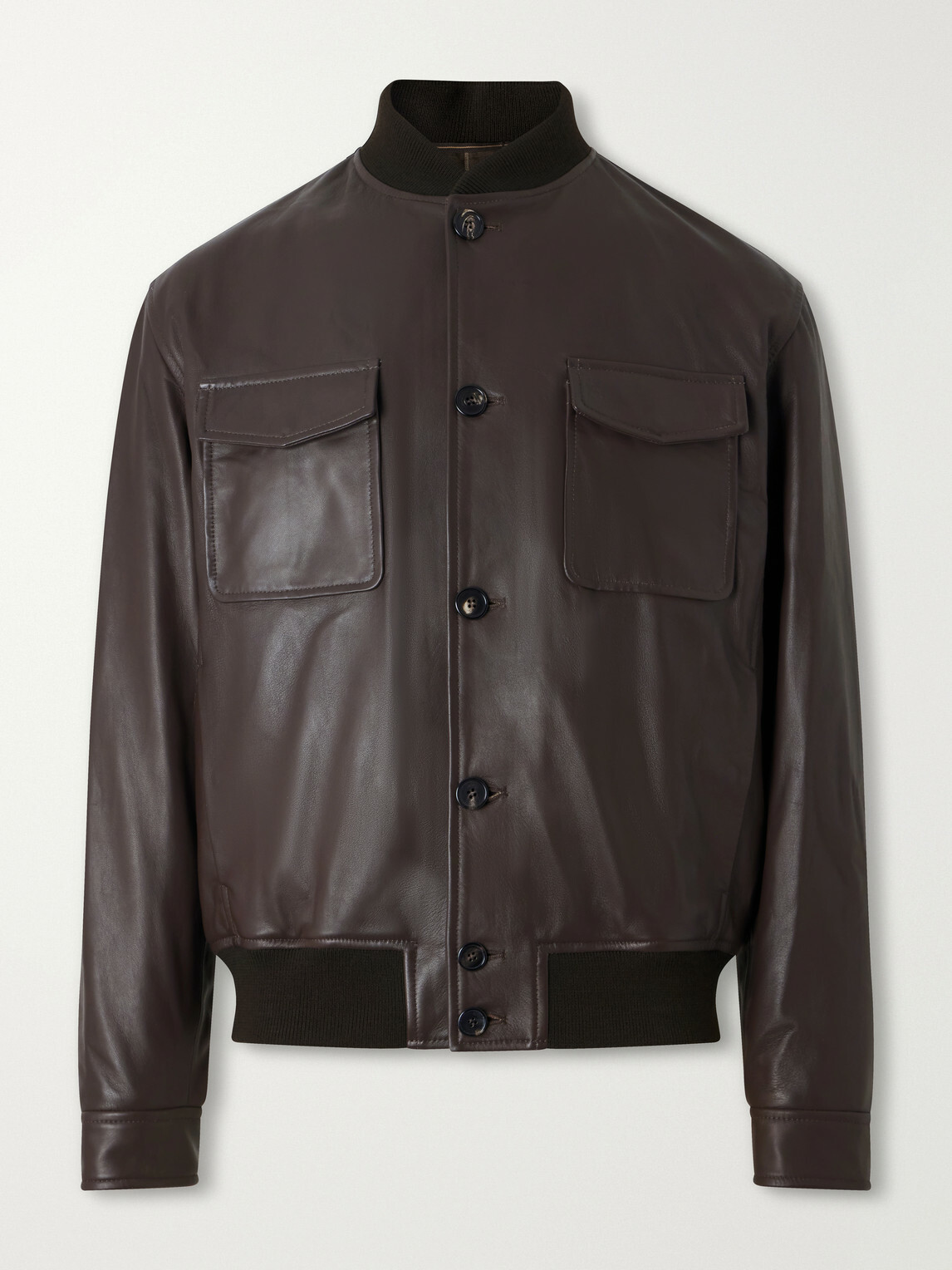 Slowear - Montedoro Leather Bomber Jacket - Brown
