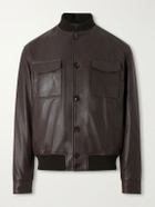 Slowear - Montedoro Leather Bomber Jacket - Brown