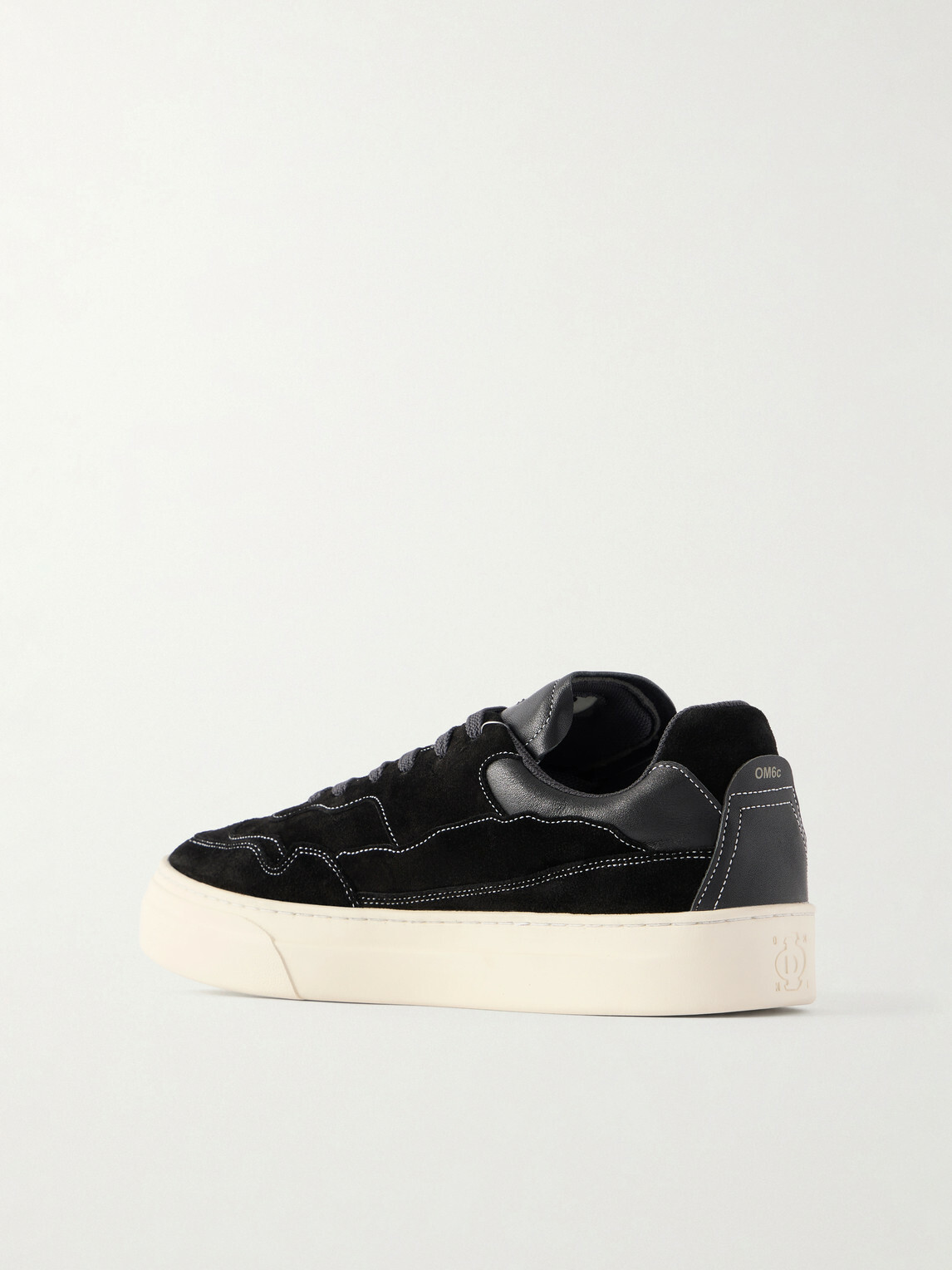 Omni - Matta Leather-Trimmed Suede Sneakers - Black