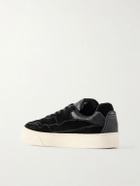 Omni - Matta Leather-Trimmed Suede Sneakers - Black