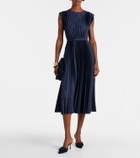 Joseph Volta plissé belted crêpe midi dress