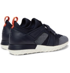 Moncler - Emilien Leather and Rubber-Trimmed Mesh Sneakers - Men - Navy