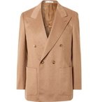 UMIT BENAN B - Double-Breasted Camel Suit Jacket - Neutrals