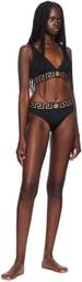Versace Underwear Black Greca Border Triangle Bralette