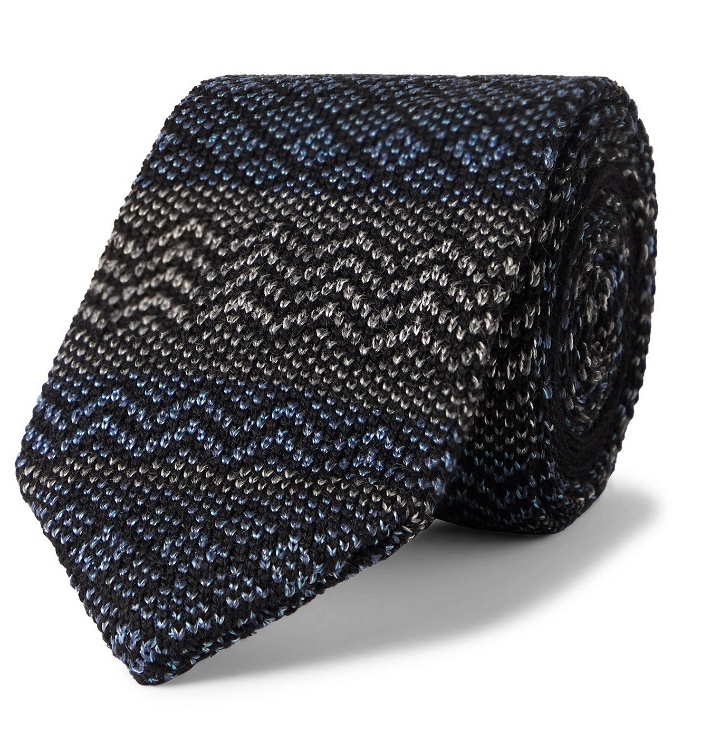Photo: Missoni - 6.5cm Crochet-Knit Wool and Silk-Blend Tie - Blue