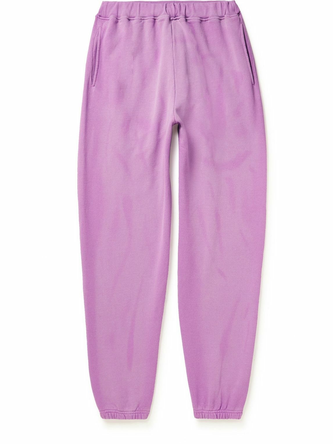 Photo: Aries - Tapered Logo-Print Tie-Dyed Cotton-Jersey Sweatpants - Pink