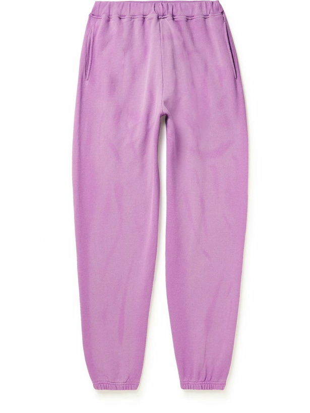 Photo: Aries - Tapered Logo-Print Tie-Dyed Cotton-Jersey Sweatpants - Pink