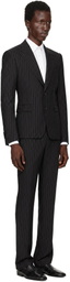 Dolce&Gabbana Black Pinstripe Wool Suit