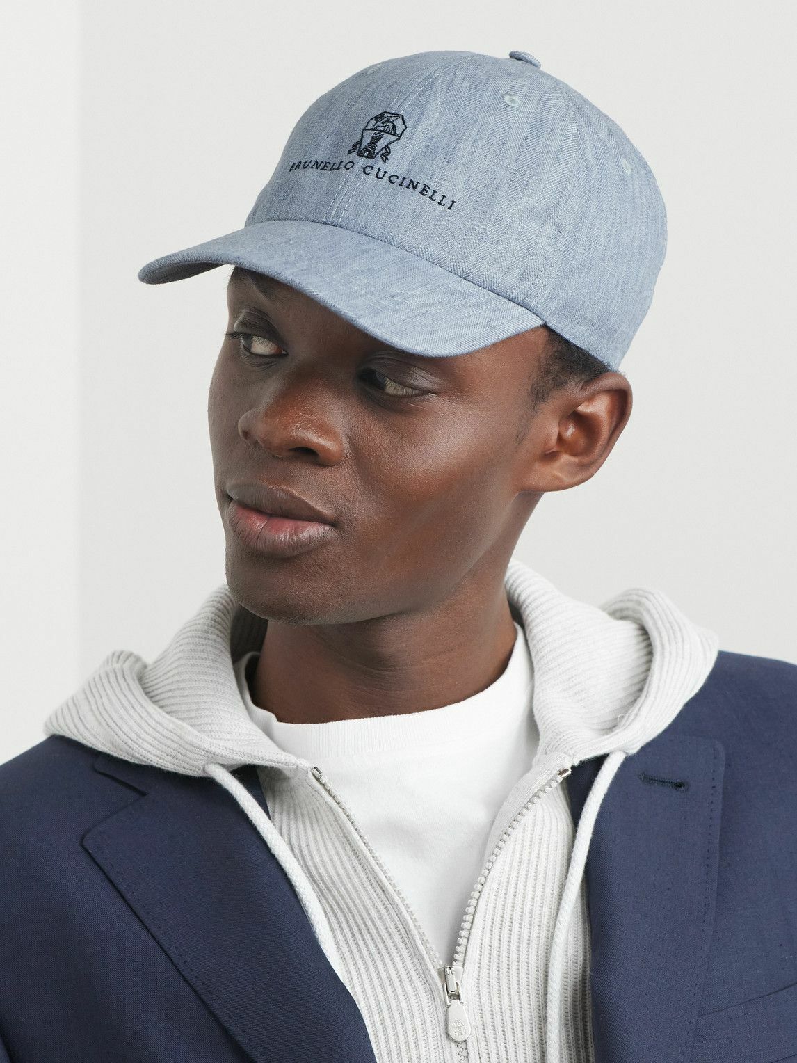 Brunello Cucinelli - Logo-Embroidered Leather-Trimmed  display picture 2