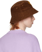 drew house SSENSE Exclusive Brown Painted Mascot Bucket Hat