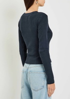 Citizens OF Humanity Varra Ribbed Cotton-blend Henley top Navy