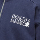 Sporty & Rich Men's Health & Fitness Quarter Zip Sweat in Navy/White