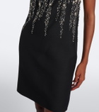 Valentino Crepe Couture crystal-embellished minidress