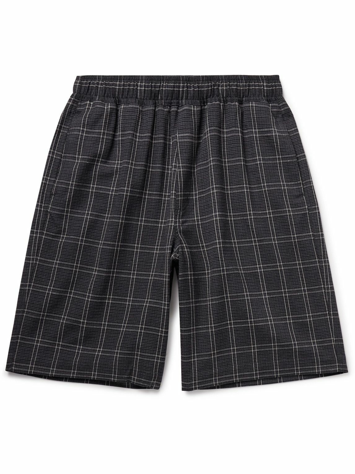 Photo: Our Legacy - Straight-Leg Checked Woven Shorts - Gray