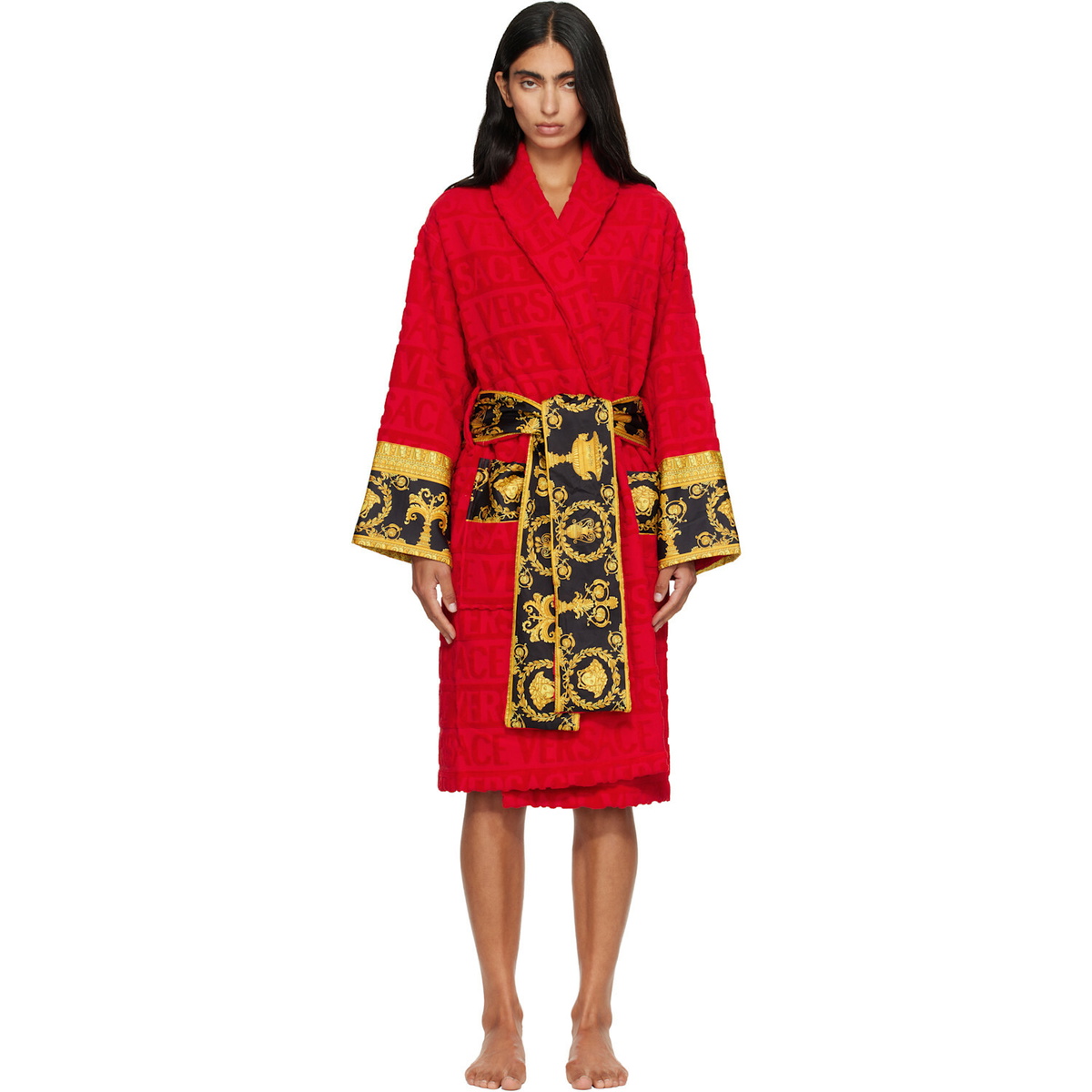 Versace Red 'I Heart Baroque' Bathrobe