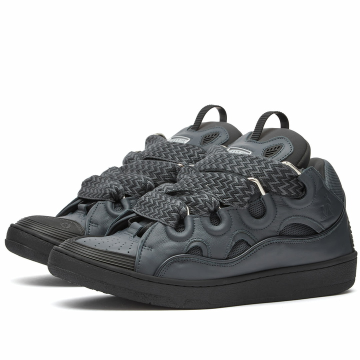 Photo: Lanvin Men's Curb Sneakers in Dark Grey