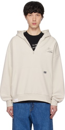 Izzue Beige Graphic Print Zip Hoodie