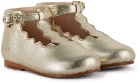 Chloé Baby Gold Ankle Boots