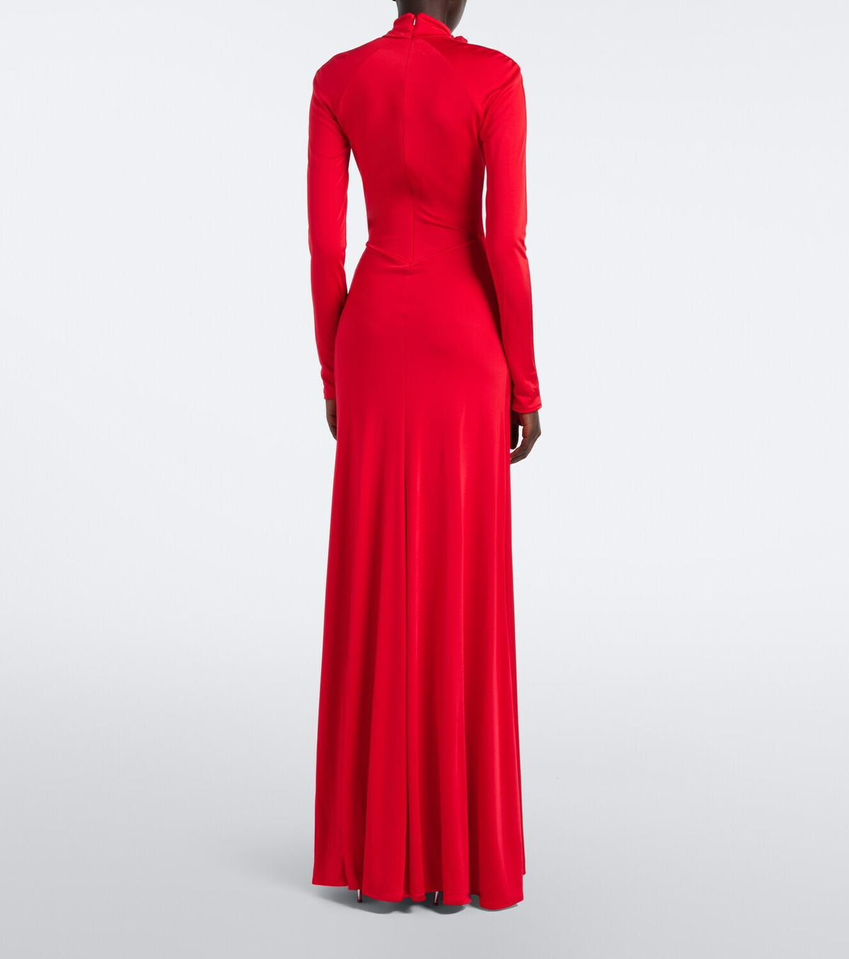 David Koma Draped floral-appliqué gown