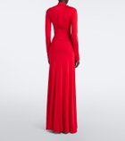 David Koma Draped floral-appliqué gown