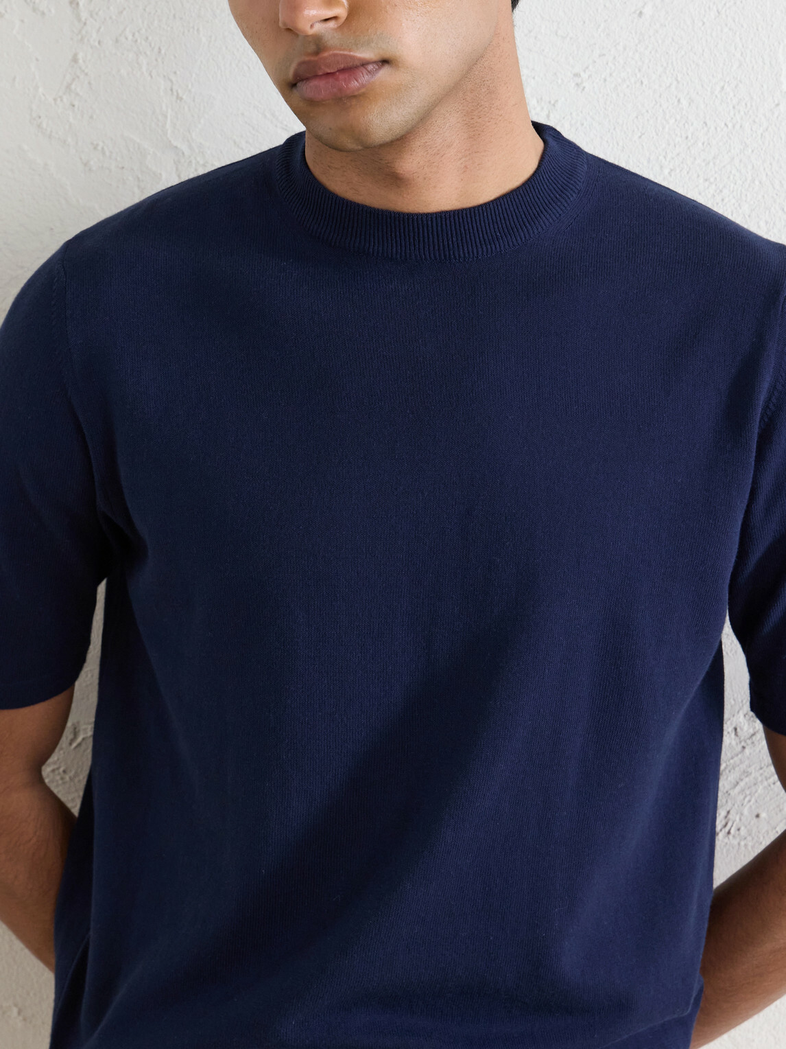 De Petrillo - Knitted Cotton T-Shirt - Blue
