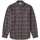 Portuguese Flannel Men's Land Button Down Check Shirt in Grey/Green/Red