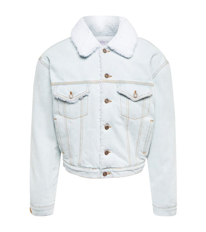 Photo: ERL Faux shearling-trimmed denim jacket