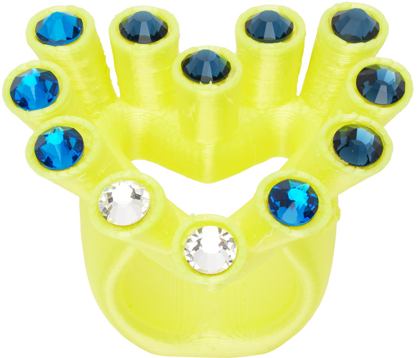 Roussey SSENSE Exclusive Yellow 3D-Printed Single Luv Ring
